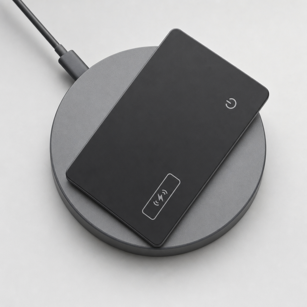 ワイヤレス充電パッドの上のRITOトラッキングカード